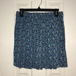 Blue floral flowy skirt